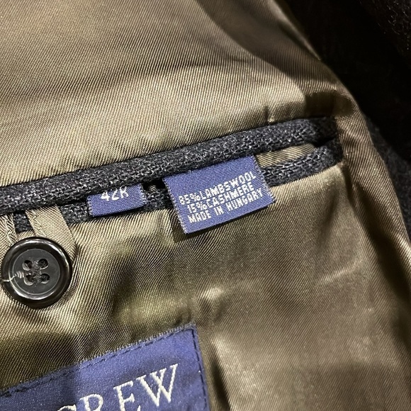 J crew Wool Cashmere Three Buttons Charcoal Grey Blazer Size 42R - Picture 9 of 11